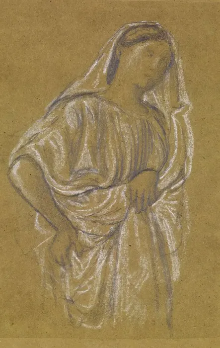 Framed Print : St Theophilus and the Angel - Study of a Court Lady, 1863-67. Creator: Sir Edward Coley Burne-Jones Framed Print : St Theophilus and the Angel - Study of a Court Lady, 1863-67. Creator: Sir Edward Coley Burne-Jones