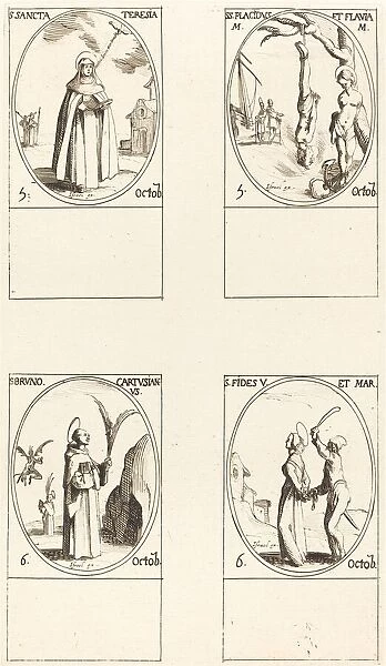 St. Theresa; St. Placidus and Flavia; St. Bruno; St. Faith. Creator: Jacques Callot