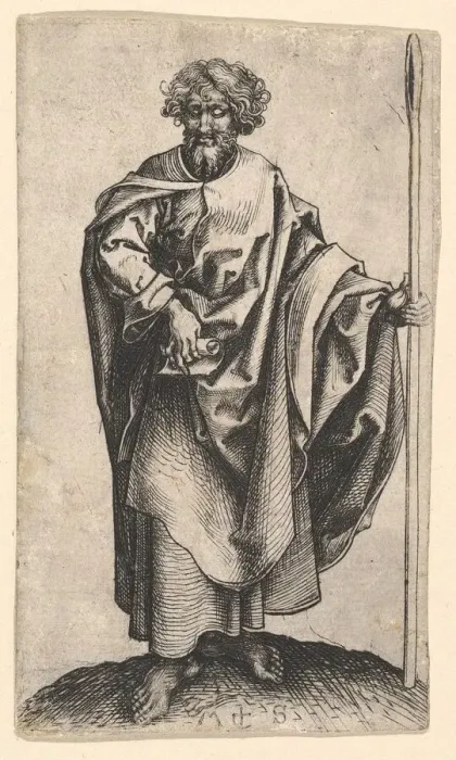 Framed Print : St. Thomas, ca. 1435-1491. Creator: Martin Schongauer Framed Print : St. Thomas, ca. 1435-1491. Creator: Martin Schongauer