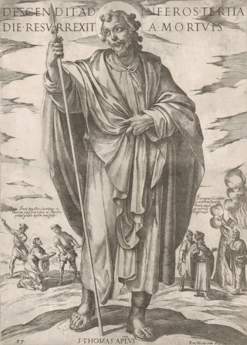 Framed Print : St. Thomas, from Christ, Mary and the Apostles, late 16th century Framed Print : St. Thomas, from Christ, Mary and the Apostles, late 16th century
