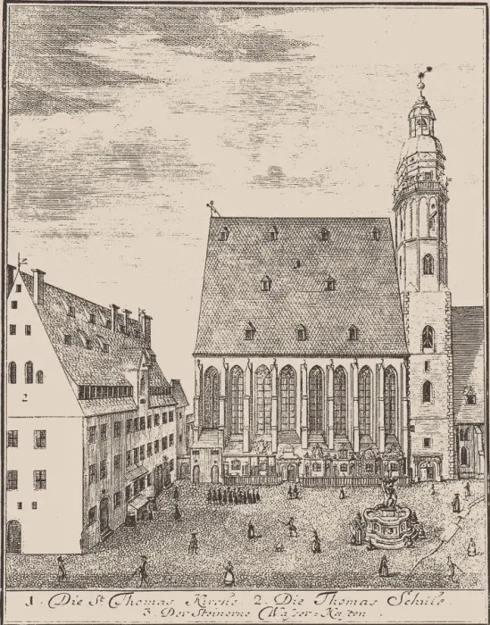 Framed Print : St. Thomas Church and St. Thomas School in Leipzig, 1723 Framed Print : St. Thomas Church and St. Thomas School in Leipzig, 1723