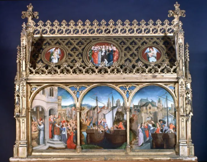 Framed Print : St Ursula Shrine, 1489. Artist: Hans Memling Framed Print : St Ursula Shrine, 1489. Artist: Hans Memling