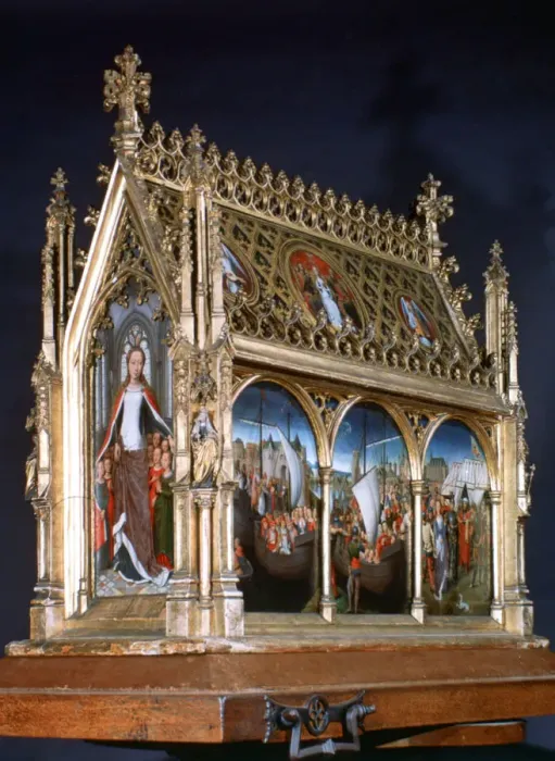 Framed Print : St Ursula Shrine, St Ursula and the Holy Virgins, 1489. Artist: Hans Memling Framed Print : St Ursula Shrine, St Ursula and the Holy Virgins, 1489. Artist: Hans Memling