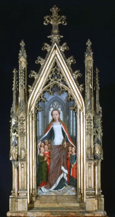 Framed Print : St Ursula Shrine, St Ursula and the Holy Virgins, 1489. Artist: Hans Memling Framed Print : St Ursula Shrine, St Ursula and the Holy Virgins, 1489. Artist: Hans Memling