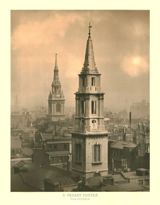 Framed Print : St Vedast Foster, The Steeple, mid-late 19th century. Creator: Unknown Framed Print : St Vedast Foster, The Steeple, mid-late 19th century. Creator: Unknown
