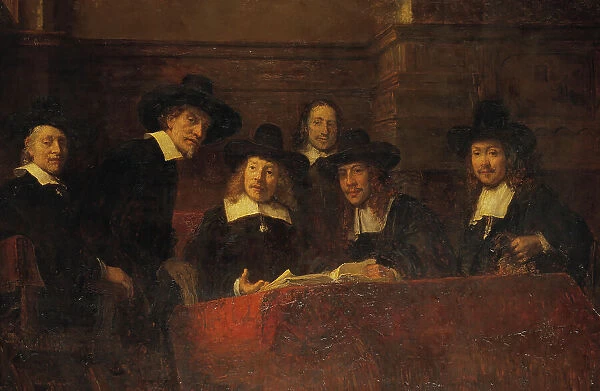 Staalmeesters. After Rembrandt, from 1876 until 1877. Creator: Ernst Josephson