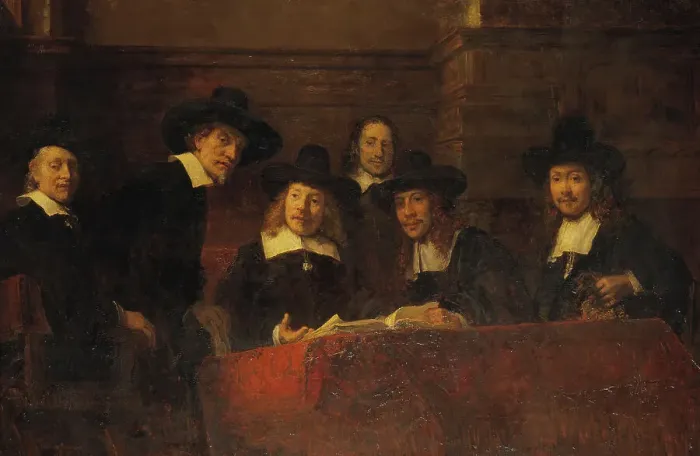 Framed Print : Staalmeesters. After Rembrandt, from 1876 until 1877. Creator: Ernst Josephson Framed Print : Staalmeesters. After Rembrandt, from 1876 until 1877. Creator: Ernst Josephson