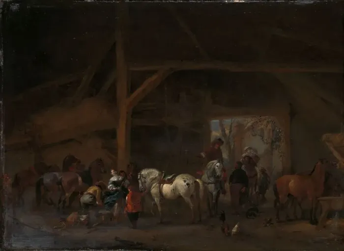 Framed Print : A Stable, c.1665-1668. Creator: Philips Wouwerman Framed Print : A Stable, c.1665-1668. Creator: Philips Wouwerman