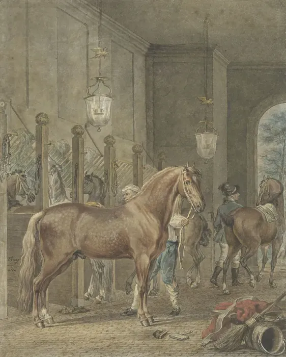 Framed Print : Stable Interior, 1780. Creator: Tethart Philip Christian Haag Framed Print : Stable Interior, 1780. Creator: Tethart Philip Christian Haag
