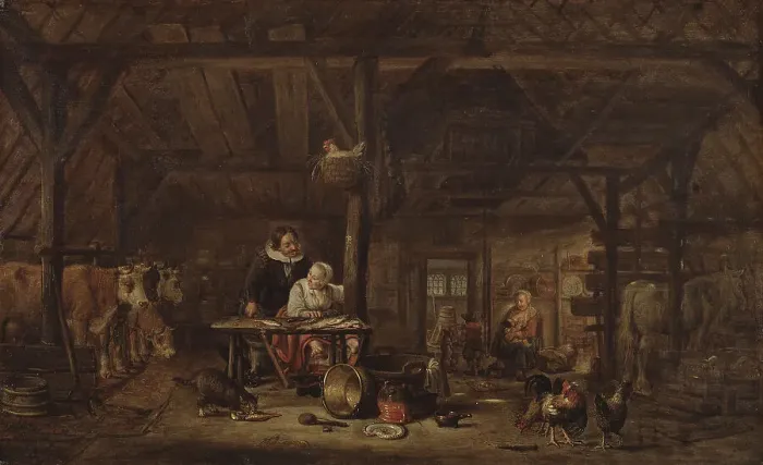 Framed Print : Stable interior. Creator: Govert Dircksz. Camphuysen Framed Print : Stable interior. Creator: Govert Dircksz. Camphuysen
