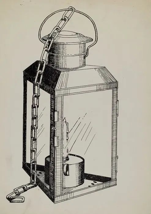 Framed Print : Stable Lantern, c. 1936. Creator: Florence Huston Framed Print : Stable Lantern, c. 1936. Creator: Florence Huston