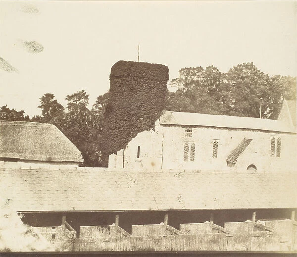 Stables and Ivy Covered Tower, 1850s. Creator: Unknown