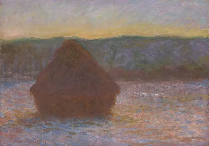 Framed Print : Stack of Wheat (Thaw, Sunset), 1890 / 91. Creator: Claude Monet Framed Print : Stack of Wheat (Thaw, Sunset), 1890 / 91. Creator: Claude Monet