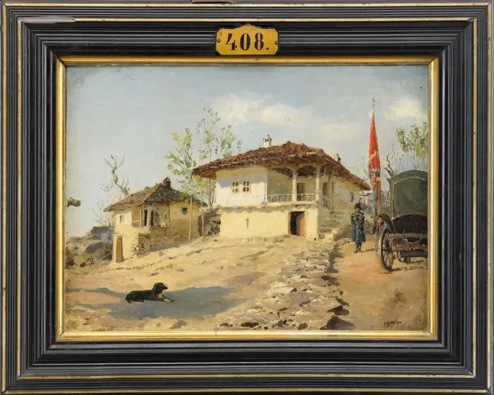 Framed Print : The staff of Don Cossacks in Bulgaria in 1877, 1877. Artist: Polenov, Vasili Dmitrievich (1844-1927) Framed Print : The staff of Don Cossacks in Bulgaria in 1877, 1877. Artist: Polenov, Vasili Dmitrievich (1844-1927)
