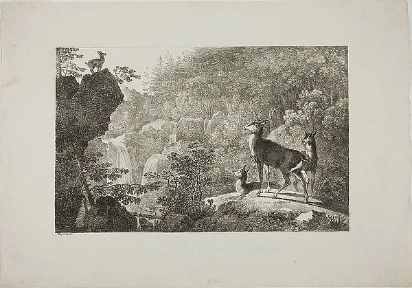 The Stag and the Chamois, n.d. Creator: Max Josef Wagenbauer
