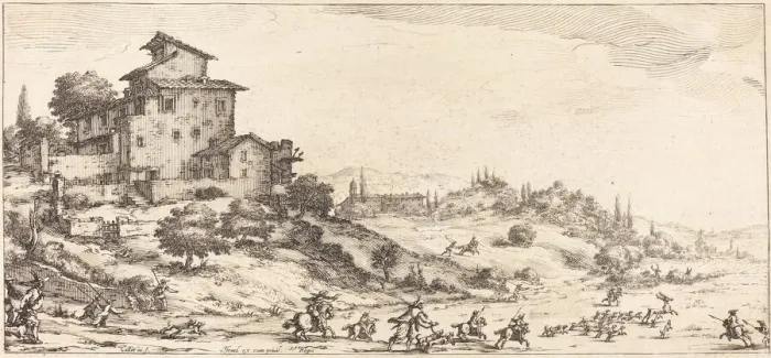 Framed Print : The Stag Hunt, probably c. 1630. Creator: Jacques Callot Framed Print : The Stag Hunt, probably c. 1630. Creator: Jacques Callot