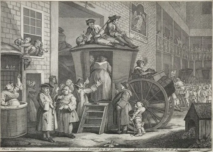 Framed Print : The Stage Coach, 1747. Creator: William Hogarth (British, 1697-1764)