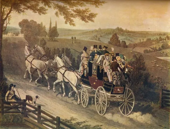 Framed Print : Stage Coach, c19th century. Artist: Matthew Dubourg Framed Print : Stage Coach, c19th century. Artist: Matthew Dubourg