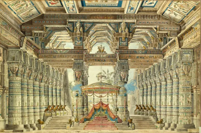 Framed Print : Stage design for the ballet Caesar in Egypt by G. Haendel, 1834. Artist: Roller, Andreas Leonhard (1805-1891) Framed Print : Stage design for the ballet Caesar in Egypt by G. Haendel, 1834. Artist: Roller, Andreas Leonhard (1805-1891)