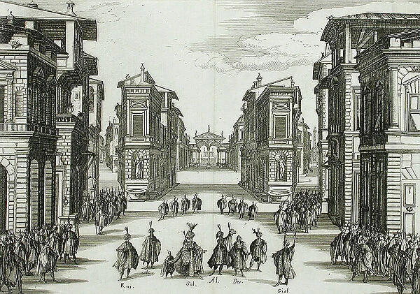 Stage Design for Il Solimano, Act IV, c1620. Creator: Jacques Callot