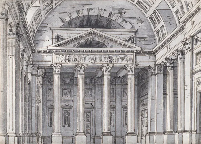 Framed Print : Stage design for the opera Belisario by Gaetano Donizetti, 1820s. Creator: Gonzaga Framed Print : Stage design for the opera Belisario by Gaetano Donizetti, 1820s. Creator: Gonzaga