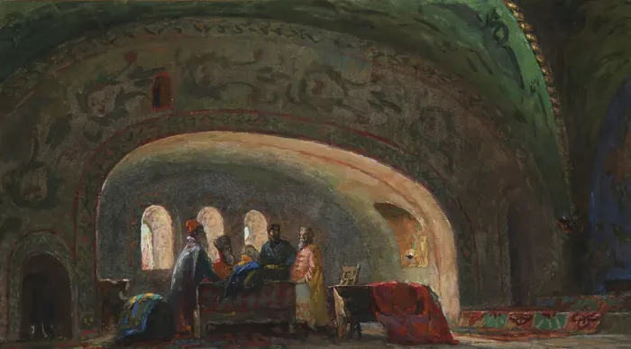 Framed Print : Stage design for the opera Boris Godunov by M. Musorgsky, ca 1926. Creator: Dmitriyev, Vladimir Vladimirovich (1900-1948) Framed Print : Stage design for the opera Boris Godunov by M. Musorgsky, ca 1926. Creator: Dmitriyev, Vladimir Vladimirovich (1900-1948)