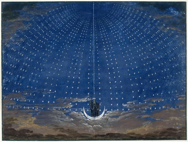 Stage design for the opera Die Zauberflote by Wolfgang Amadeus Mozart