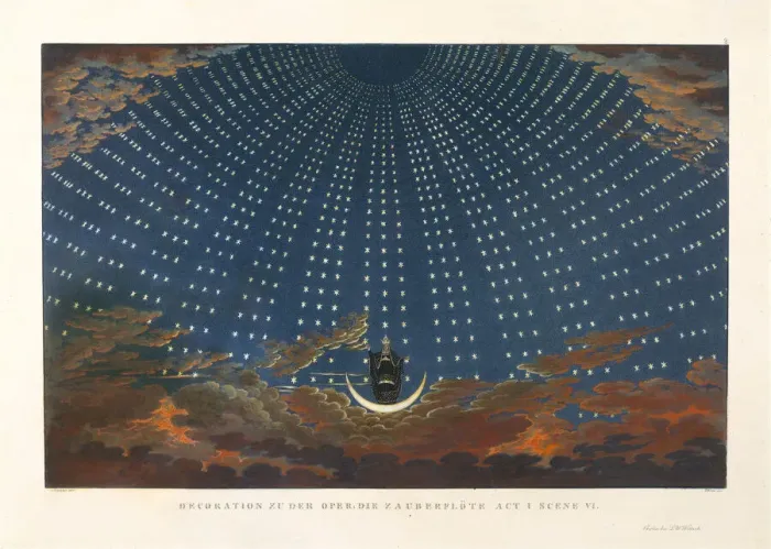 Framed Print : Stage design for the opera Die Zauberflote by Wolfgang Amadeus Mozart, 1847-1849. Creator: Schinkel, Karl Friedrich (1781-1841) Framed Print : Stage design for the opera Die Zauberflote by Wolfgang Amadeus Mozart, 1847-1849. Creator: Schinkel, Karl Friedrich (1781-1841)