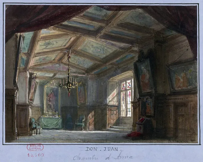 Framed Print : Stage design for the opera Don Giovanni by Wolfgang Amadeus Mozart, Theatre Lyrique in Paris, May 8 Framed Print : Stage design for the opera Don Giovanni by Wolfgang Amadeus Mozart, Theatre Lyrique in Paris, May 8