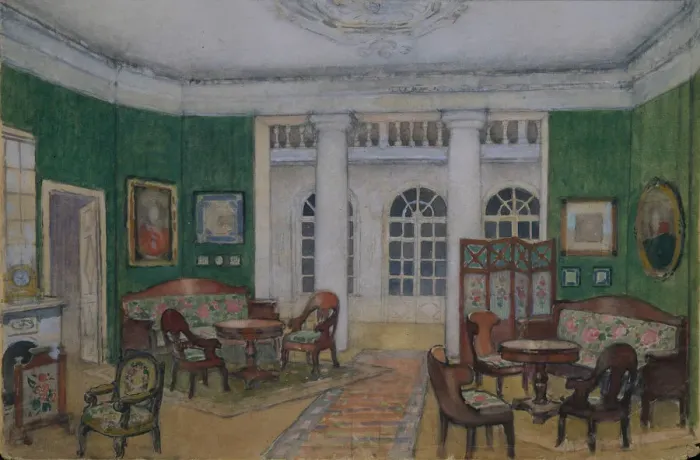 Framed Print : Stage design for the opera Eugene Onegin by P. Tchaikovsky, 1900s. Artist: Lambin, Pyotr Borisovich (1862-1923) Framed Print : Stage design for the opera Eugene Onegin by P. Tchaikovsky, 1900s. Artist: Lambin, Pyotr Borisovich (1862-1923)