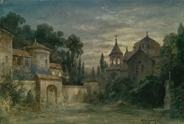 Framed Print : Stage design for the opera The Force of Destiny by G. Verdi, 1875. Artist: Shishkov, Matvei Andreyevich (1832-1897) Framed Print : Stage design for the opera The Force of Destiny by G. Verdi, 1875. Artist: Shishkov, Matvei Andreyevich (1832-1897)