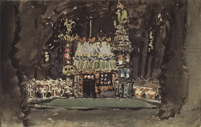 Framed Print : Stage design for the opera Hansel und Gretel by E. Humperdinck, 1895. Artist: Vrubel, Mikhail Alexandrovich (1856-1910) Framed Print : Stage design for the opera Hansel und Gretel by E. Humperdinck, 1895. Artist: Vrubel, Mikhail Alexandrovich (1856-1910)