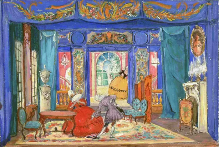 Framed Print : Stage design for the opera Il matrimonio segreto (The Secret Marriage) by Domenico Cimarosa, 1925. Creator: Kravchenko, Alexei Ilyich (1889-1940) Framed Print : Stage design for the opera Il matrimonio segreto (The Secret Marriage) by Domenico Cimarosa, 1925. Creator: Kravchenko, Alexei Ilyich (1889-1940)