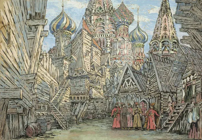 Framed Print : Stage design for the opera Khovanshchina by M. Musorgsky Framed Print : Stage design for the opera Khovanshchina by M. Musorgsky