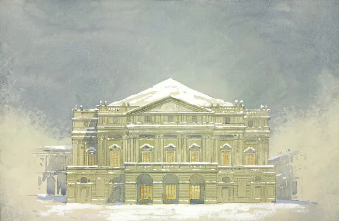 Framed Print : Stage design for the Opera La tempesta by Fromental Halévy, 1922. Creator: Rovescalli; Odoardo Antonio (1864-1936) Framed Print : Stage design for the Opera La tempesta by Fromental Halévy, 1922. Creator: Rovescalli; Odoardo Antonio (1864-1936)