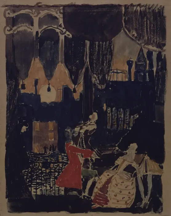 Framed Print : Stage design for the opera Mozart and Salieri by N. Rimski-Korsakov, 1902 (?). Artist: Golovin, Alexander Yakovlevich (1863-1930) Framed Print : Stage design for the opera Mozart and Salieri by N. Rimski-Korsakov, 1902 (?). Artist: Golovin, Alexander Yakovlevich (1863-1930)