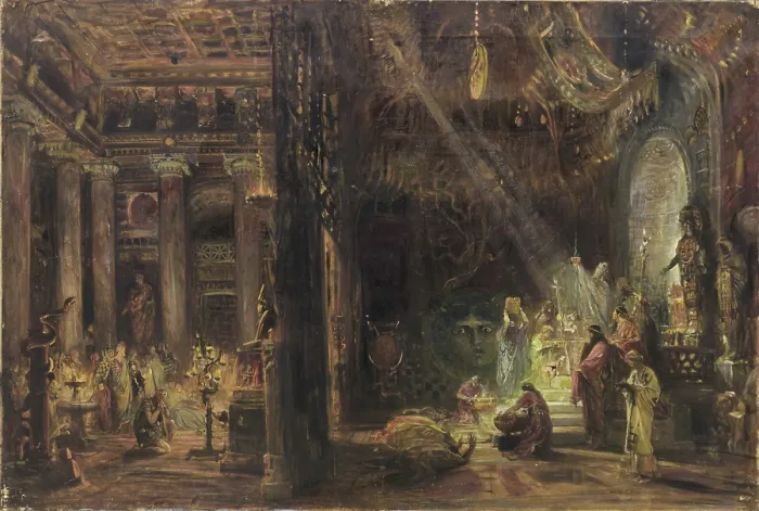 Framed Print : Stage design for the opera Nerone by Arrigo Boito, 1924. Creator: Pogliaghi, Lodovico (1857-1950) Framed Print : Stage design for the opera Nerone by Arrigo Boito, 1924. Creator: Pogliaghi, Lodovico (1857-1950)