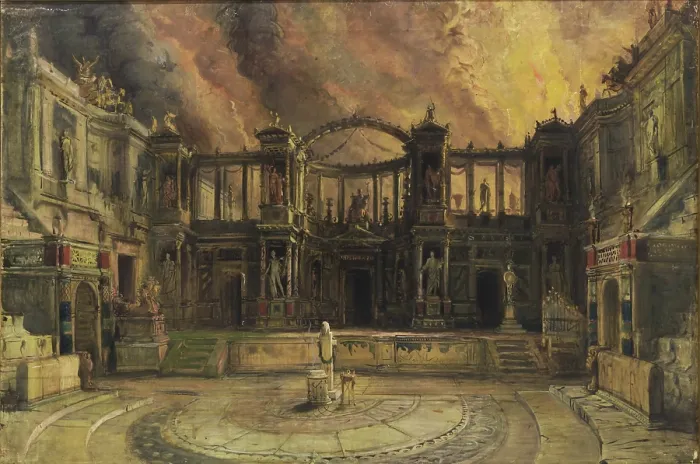 Framed Print : Stage design for the opera Nerone by Arrigo Boito, 1924. Creator: Pogliaghi, Lodovico (1857-1950) Framed Print : Stage design for the opera Nerone by Arrigo Boito, 1924. Creator: Pogliaghi, Lodovico (1857-1950)