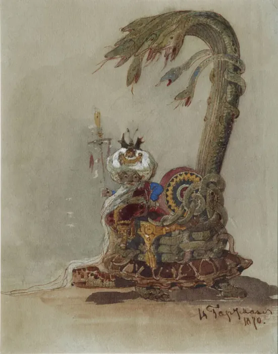 Framed Print : Stage design for the opera Ruslan and Lyudmila by M. Glinka. Artist: Hartmann, Viktor Alexandrovich (1834-1873) Framed Print : Stage design for the opera Ruslan and Lyudmila by M. Glinka. Artist: Hartmann, Viktor Alexandrovich (1834-1873)