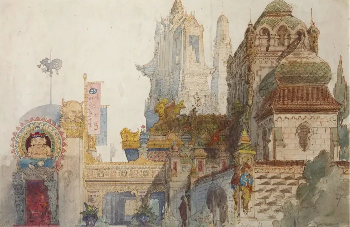 Framed Print : Stage design for the opera Ruslan and Lyudmila by M. Glinka. Artist: Hartmann, Viktor Alexandrovich (1834-1873) Framed Print : Stage design for the opera Ruslan and Lyudmila by M. Glinka. Artist: Hartmann, Viktor Alexandrovich (1834-1873)