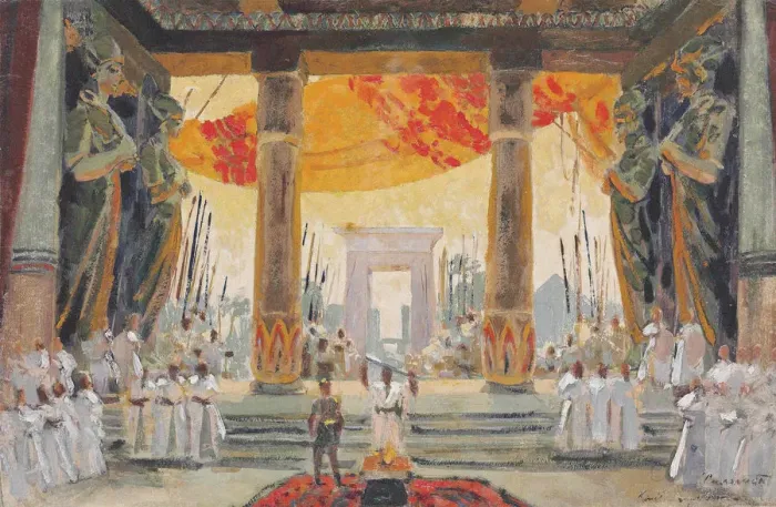 Framed Print : Stage design for the opera Salammbo by Modest Mussorgsky Framed Print : Stage design for the opera Salammbo by Modest Mussorgsky