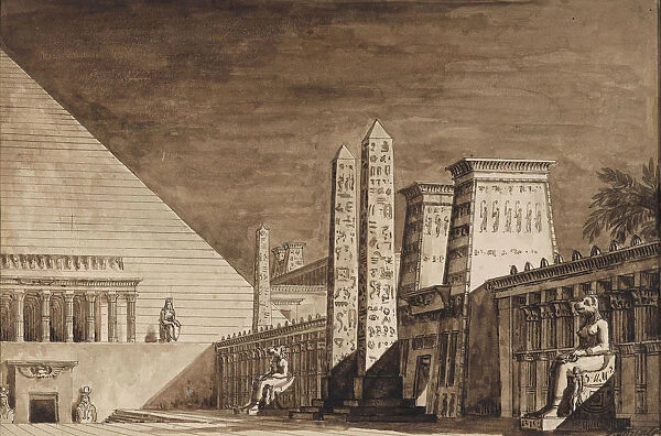 Stage design for the opera Semiramide by Gioachino Rossini, 1823