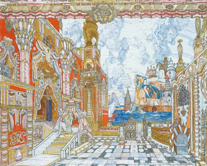 Framed Print : Stage design for the opera The Tale of Tsar Saltan by N. Rimsky-Korsakov, 1907 Framed Print : Stage design for the opera The Tale of Tsar Saltan by N. Rimsky-Korsakov, 1907