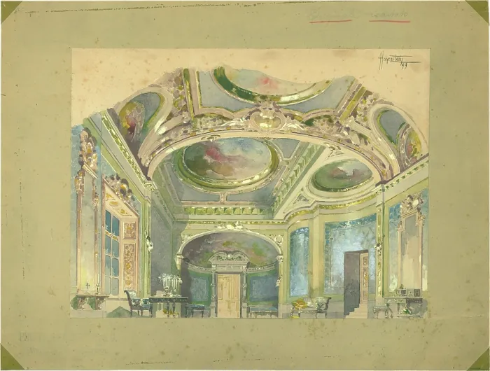 Framed Print : Stage design for the opera Tosca by Giacomo Puccini, 1899. Creator: Hohenstein, Adolfo (1854-1928) Framed Print : Stage design for the opera Tosca by Giacomo Puccini, 1899. Creator: Hohenstein, Adolfo (1854-1928)