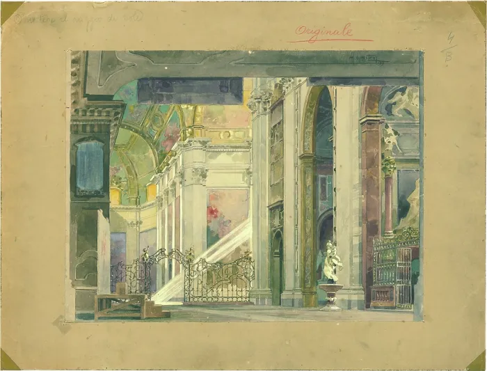 Framed Print : Stage design for the opera Tosca by Giacomo Puccini, 1899. Creator: Hohenstein, Adolfo (1854-1928)