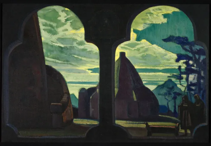 Framed Print : Stage design for the opera Tristan and Isolde by R. Wagner, 1912. Artist: Roerich, Nicholas (1874-1947) Framed Print : Stage design for the opera Tristan and Isolde by R. Wagner, 1912. Artist: Roerich, Nicholas (1874-1947)