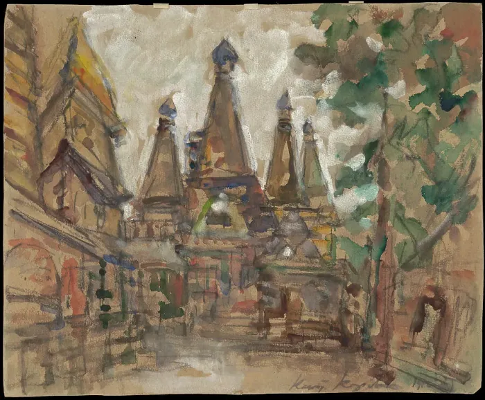 Framed Print : Stage design for the opera The Tsars Bride by N. Rimsky-Korsakov