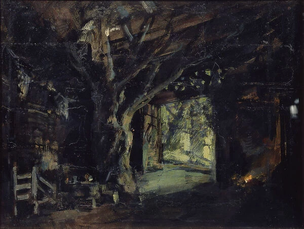 Stage design for the opera The Valkyrie by R. Wagner, 1919. Artist: Korovin, Konstantin Alexeyevich (1861-1939)