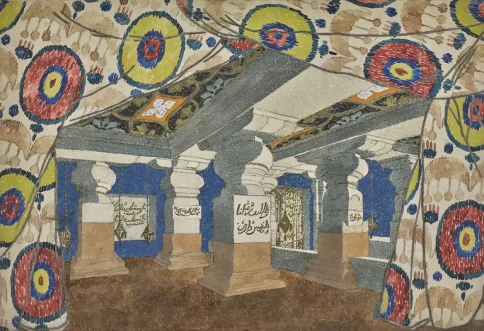 Framed Print : Stage design for the revue Aladin, or the Wonderful Lamp, 1919. Creator: Bakst Framed Print : Stage design for the revue Aladin, or the Wonderful Lamp, 1919. Creator: Bakst