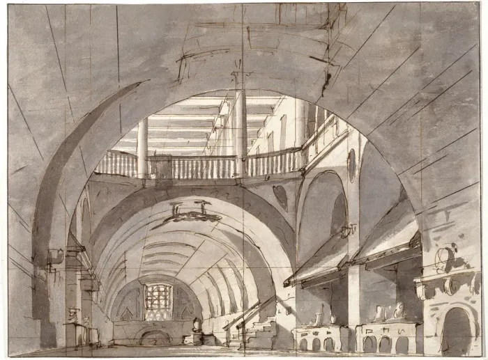 Framed Print : Stage design for a theatre play, 1800s. Artist: Pietro Gonzaga Framed Print : Stage design for a theatre play, 1800s. Artist: Pietro Gonzaga